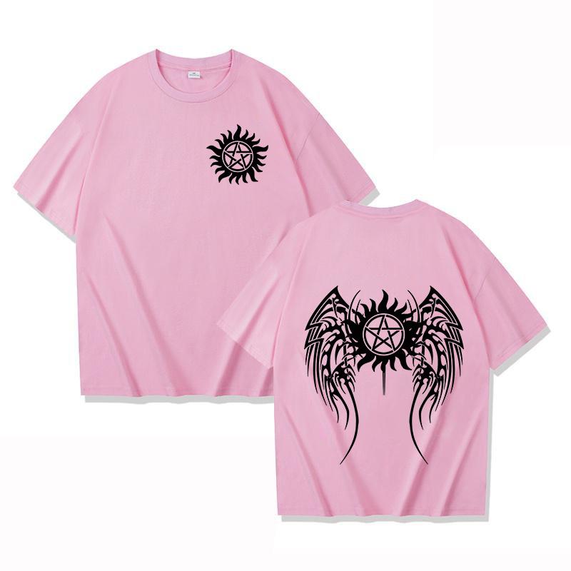 Модная футболка с принтом «Сверхъестественное», унисекс, свободная, с коротким рукавом, с круглым вырезом, для женщин и мужчин, повседневная футболка