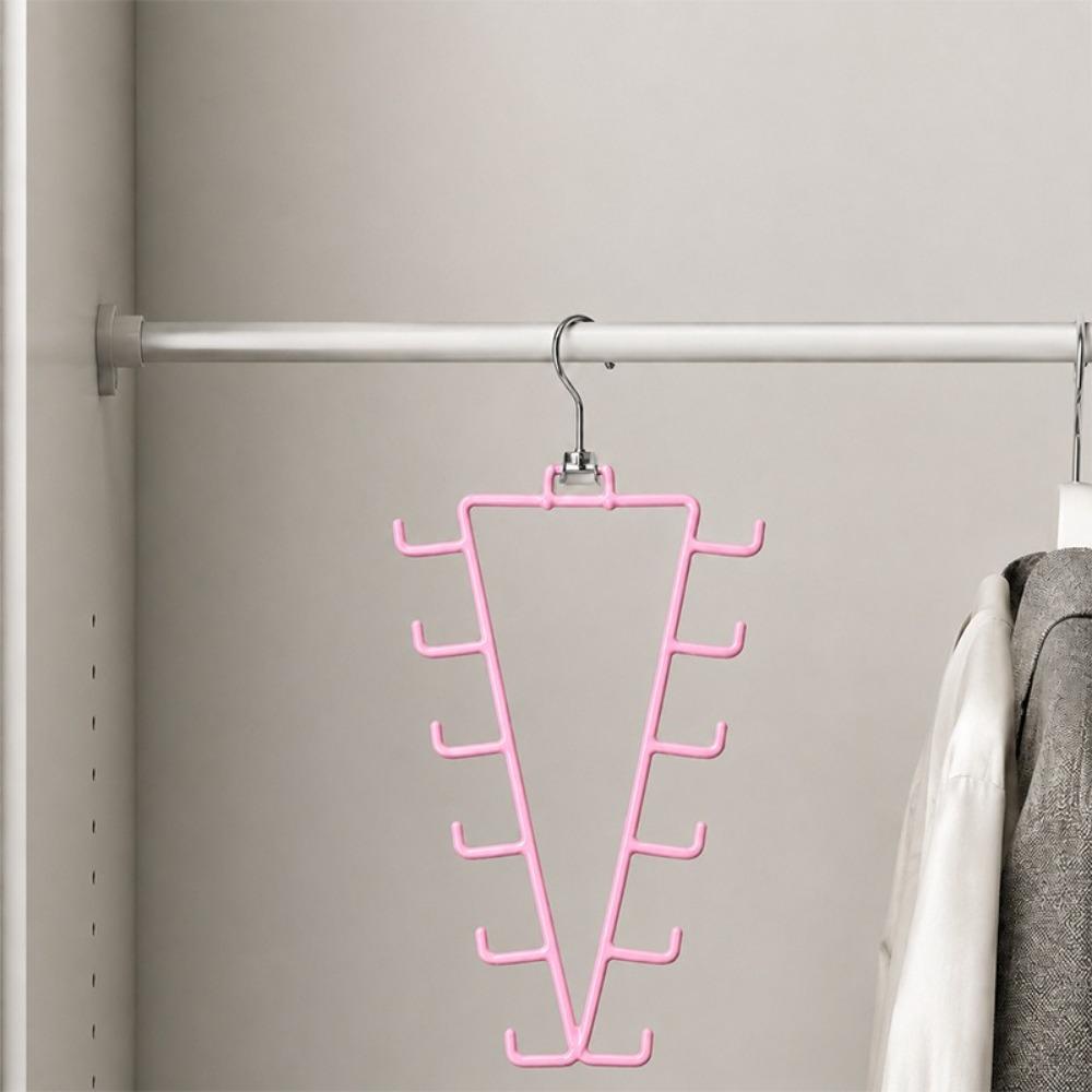 2Pcs 12 Hooks Metal V Shaped Hanger Rotatable Laundry Hanger Hat Storage Rack Scarf Hanging