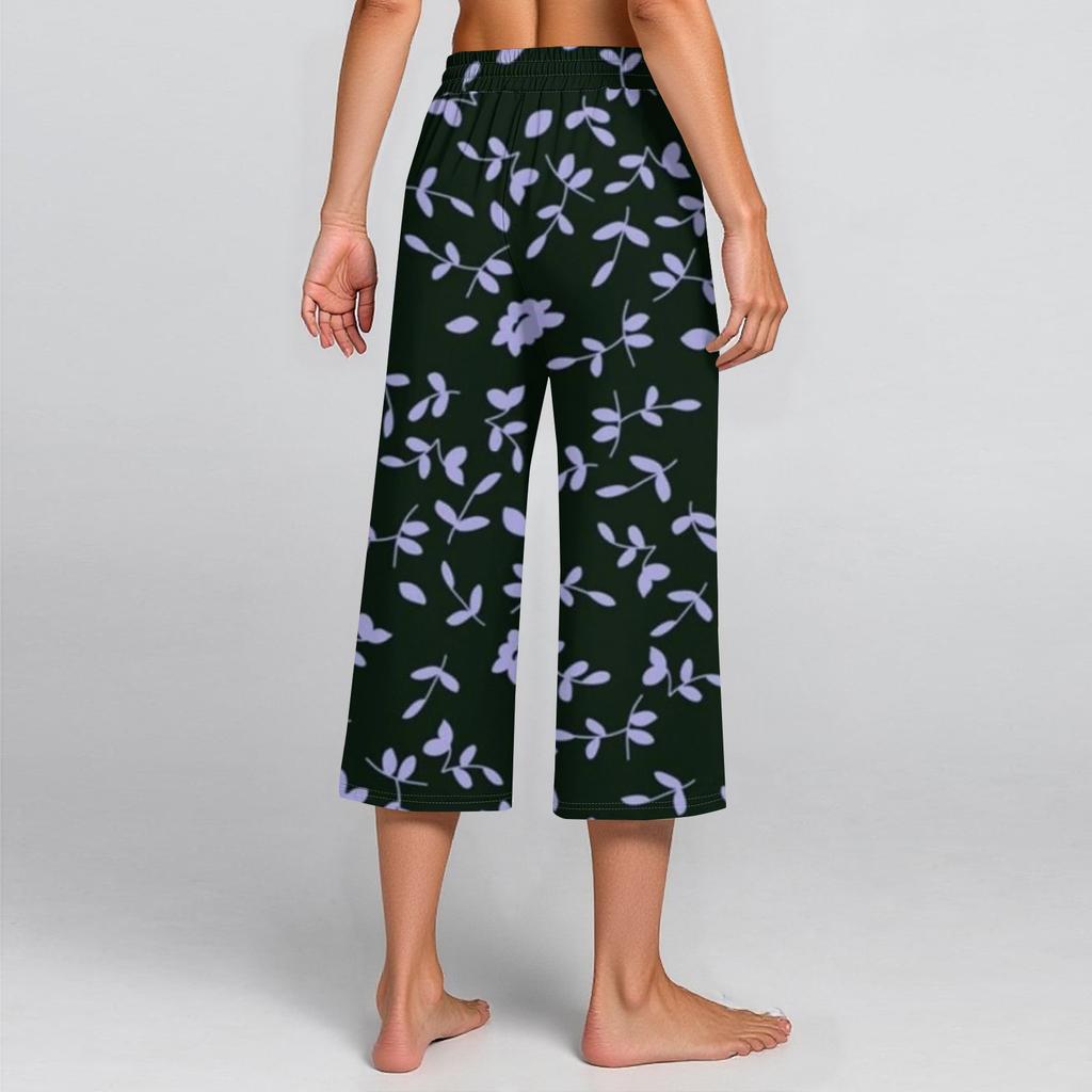 Женские летние повседневные спортивные брюки с высокой талией и принтом, укороченные брюки свободного покроя