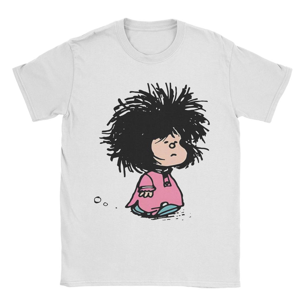 Unisex Unisex Mafalda The World And Her Puppy T Shirts Cotton Tops Novelty Short Sleeve Crew Neck Tees Summer TShirt