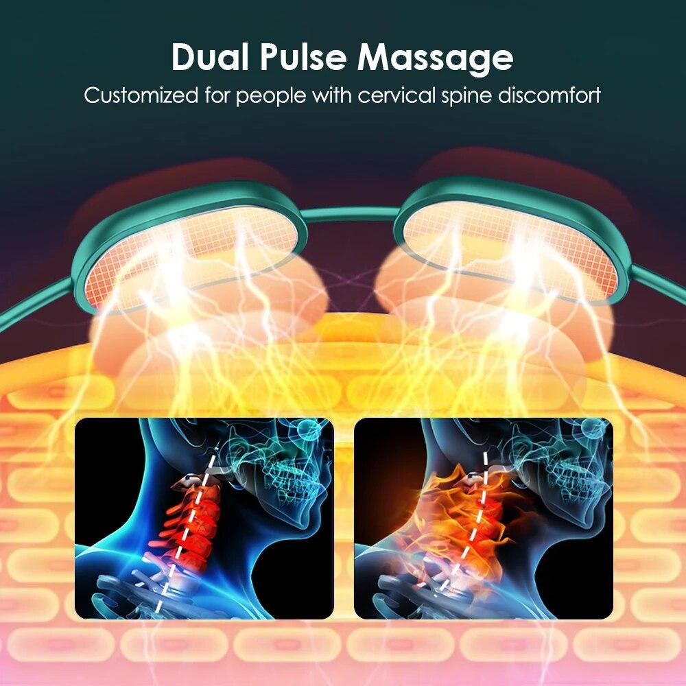 Hanging Smart Neck Massager Micro-current Cervical Spine Massager Heating Vibration Electric Cervical Spine Massage Relax Tool