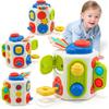 Детская доска-куб Монтессори, сенсорные игрушки для малышей, развивающие обучающие мероприятия, игрушка для путешествий, коробка с замком, мелкая моторика