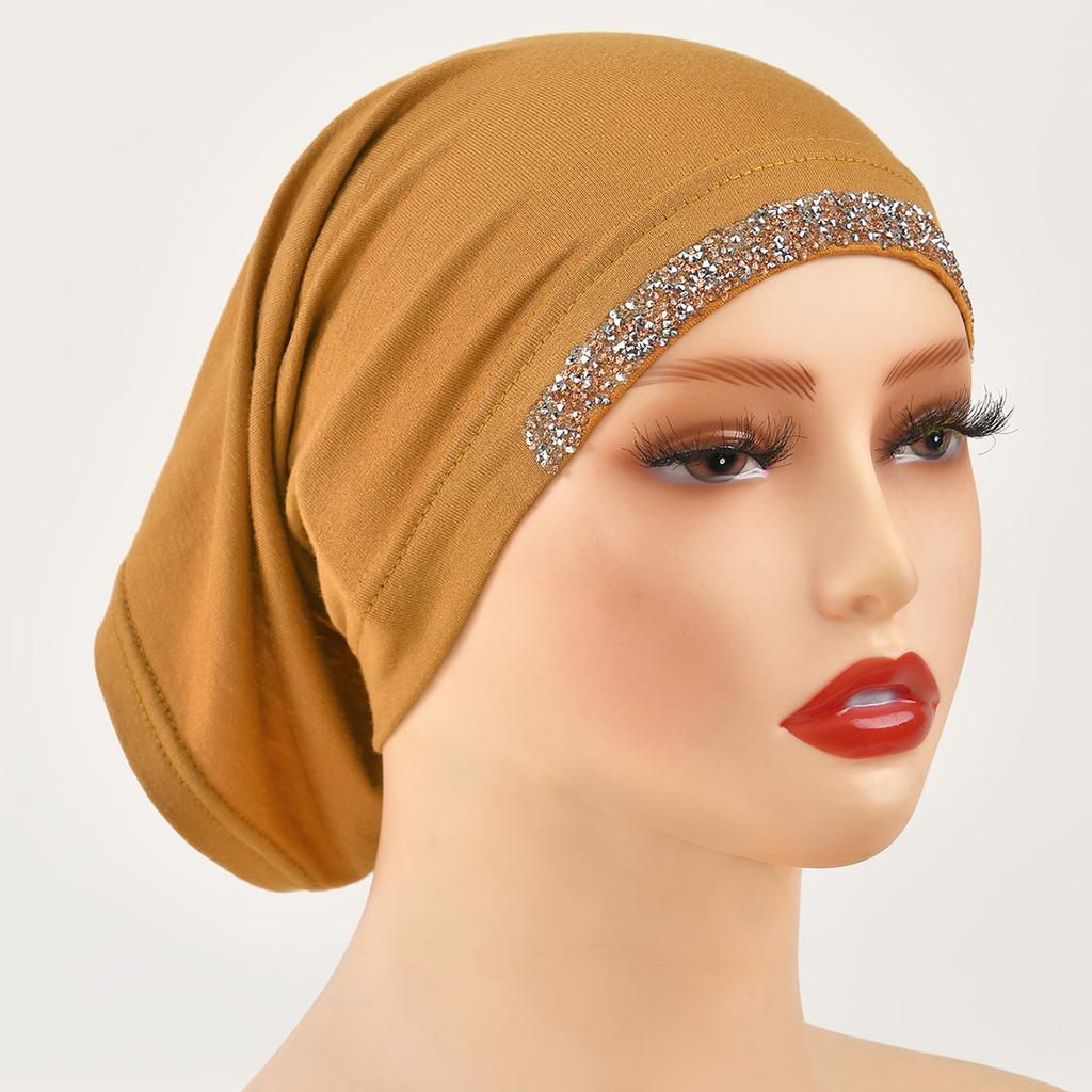 Модал Хлопок Ромбы Подшлемник Эластичный Хиджаб Простой Мягкий Капот Мусульманские Женщины Эластичный Внутренний Хиджаб Тюрбан Ислам Подшлемник