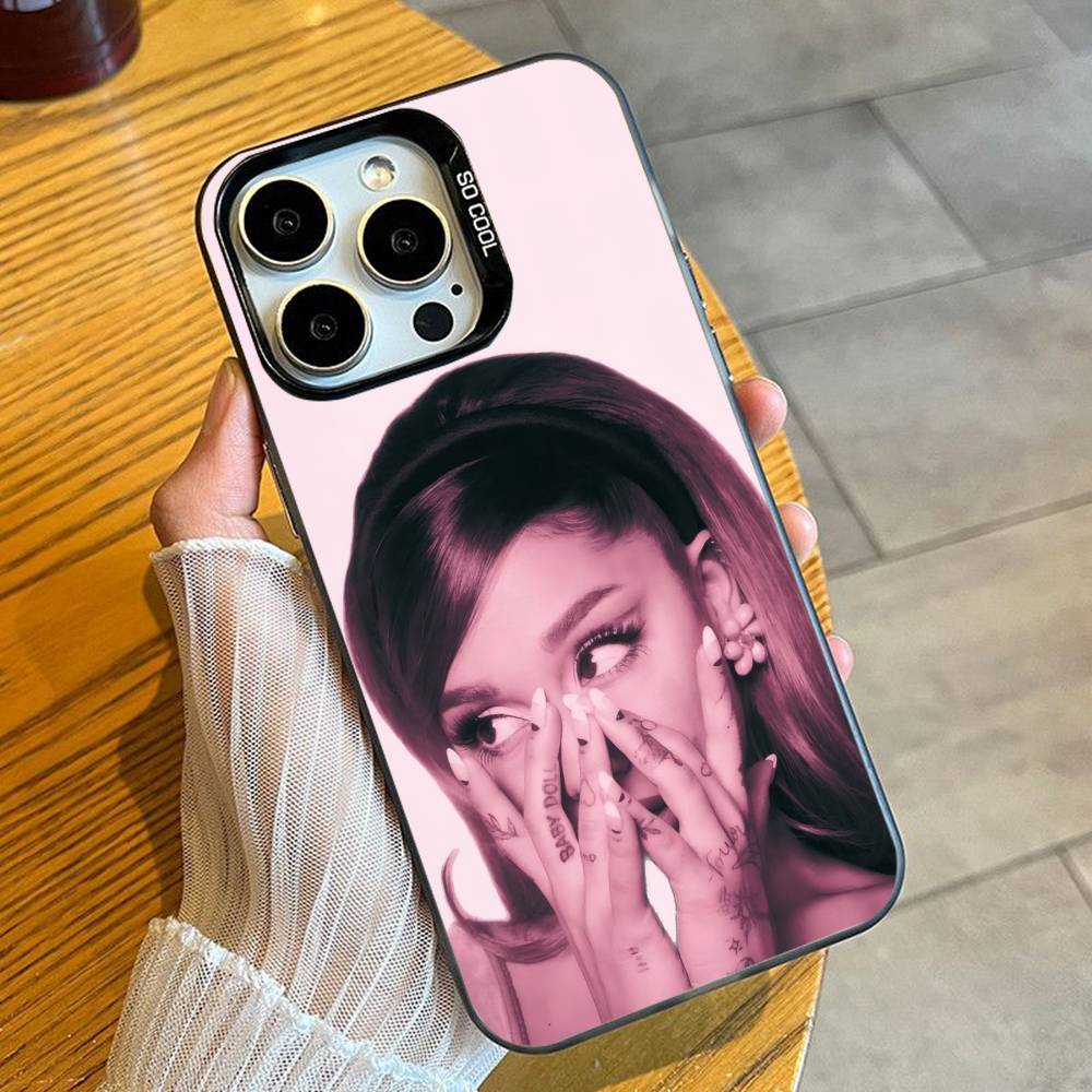 Ari-AG4 Чехол для телефона Ariana Fans Для iPhone 16 17 15 14 12 13 Pro Max Черный Конфетный Матовый Ударопрочный Чехол