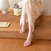 2025 Summer New One-word Bow Thin Heel Versatile Gentle Evening Wind Literary Lady Temperament High Heel Cool Slippers