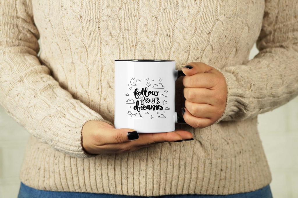 Inkdotpot 11 унций керамическая кофейная кружка Следуй за своими мечтами Вдохновляющие поощрения Мотивирующие цитаты Подарок для сотрудников, начальников, коллег