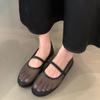 Fashion Transparent Silk Gauze Ballet Flat Women 2025 Summer New Round Toe Elastic Band Mesh Shoes Ladies Comfort Versatile Lazy Loafer