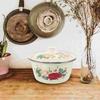 Эмалированная миска для смешивания кухонные принадлежности декор винтажная пищевая кастрюля для хранения с крышкой