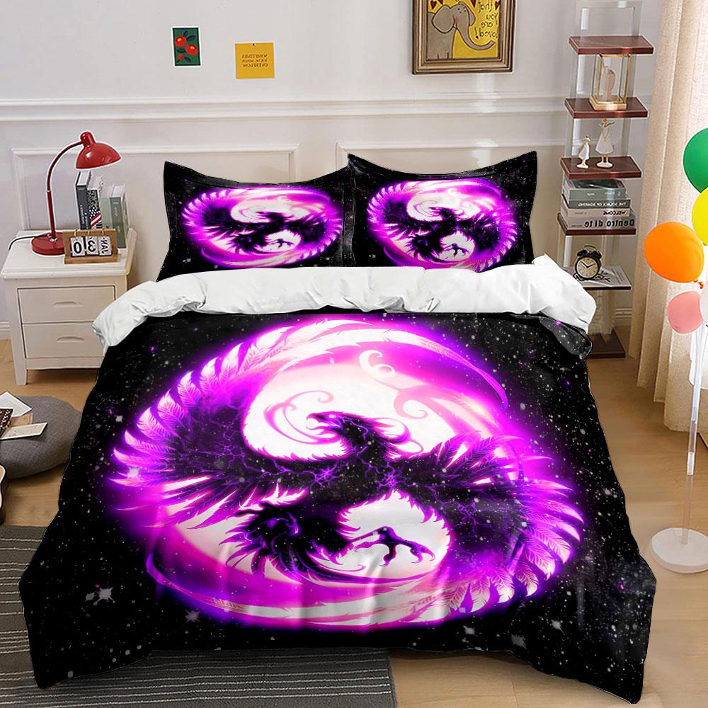 "Phoenix Galaxy Art Decor Set" Bedding Set with 1 Duvet Cover 2 Pillowcases Single Double King Queen, Gift