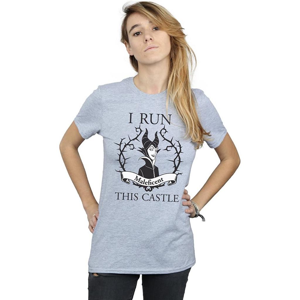 Maleficent Womens/Ladies I Run This Castle Boyfriend T-Shirt