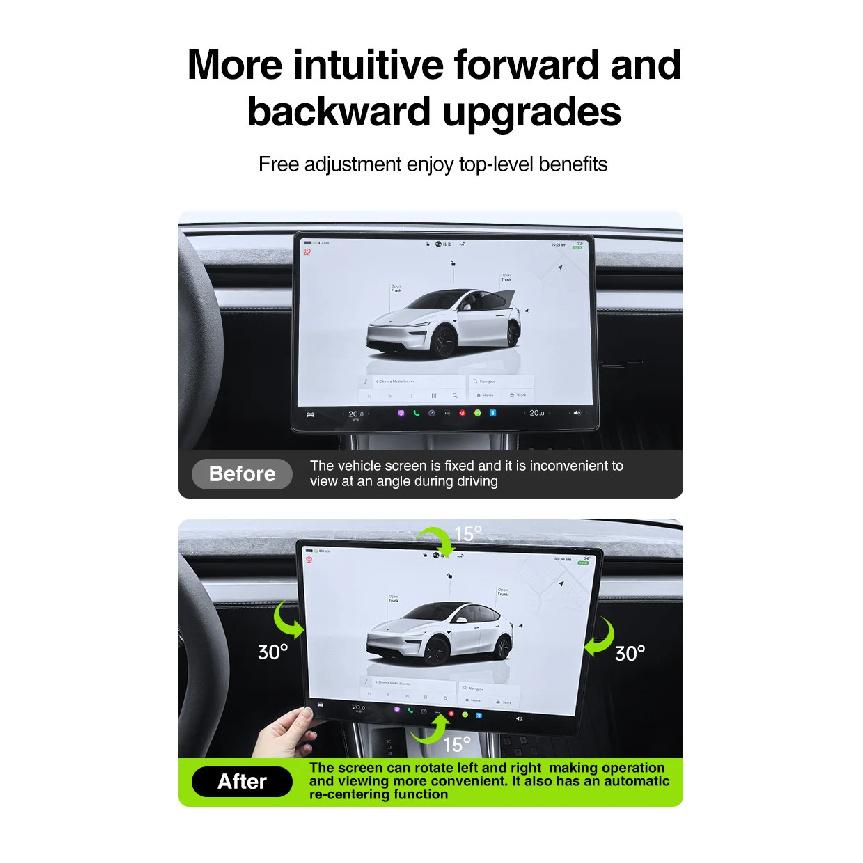 Screen Swivel Mount for Tesla Model 3 Highland Model Y Juniper 2026 Center Console Screen Rotating Bracket Kit Car Accessories