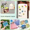 Magnetic Picture Holder 5/6/8/10/15/20/24 Sets DIY Acrylic Fridge Magnet Kit, Square Refrigerator Photo Display Magnets with Adhesive Backing,