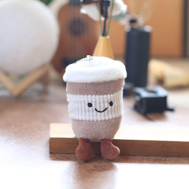 Плюшевый брелок в виде чашки молочного чая из супермягкого короткого плюша для девочек, подвеска для рюкзака, домашний декор, подарок