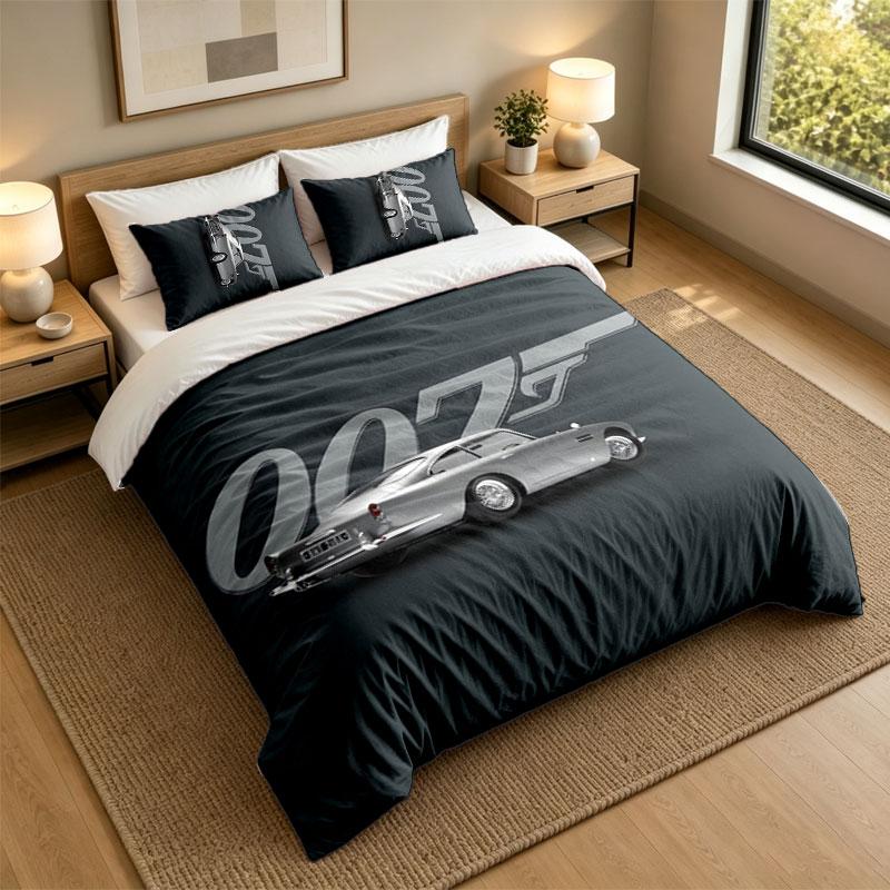 3Pcs Bedding SetJames Bond 007 Soft Bed Sheet and Two Pillowcases Home Bedroom Decor