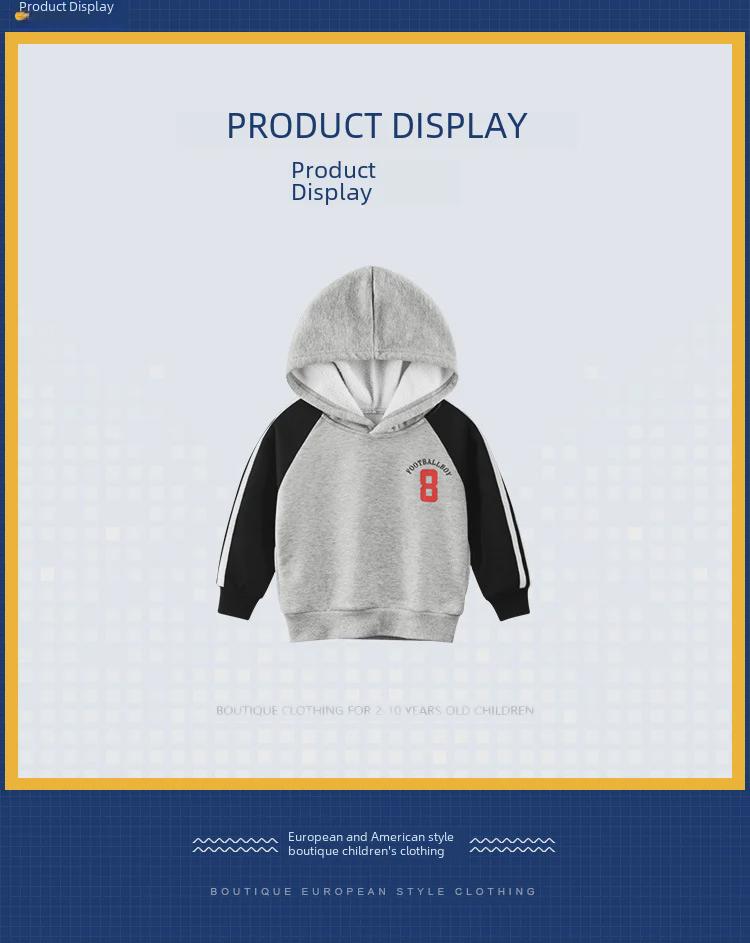 27kids Корейский осенний детский бархатный свитер с капюшоном для мальчиков