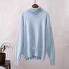 Women's Solid Color High Neck Long Sleeve Sweater Pullover Knitted Loose Classic Versatile Sweater