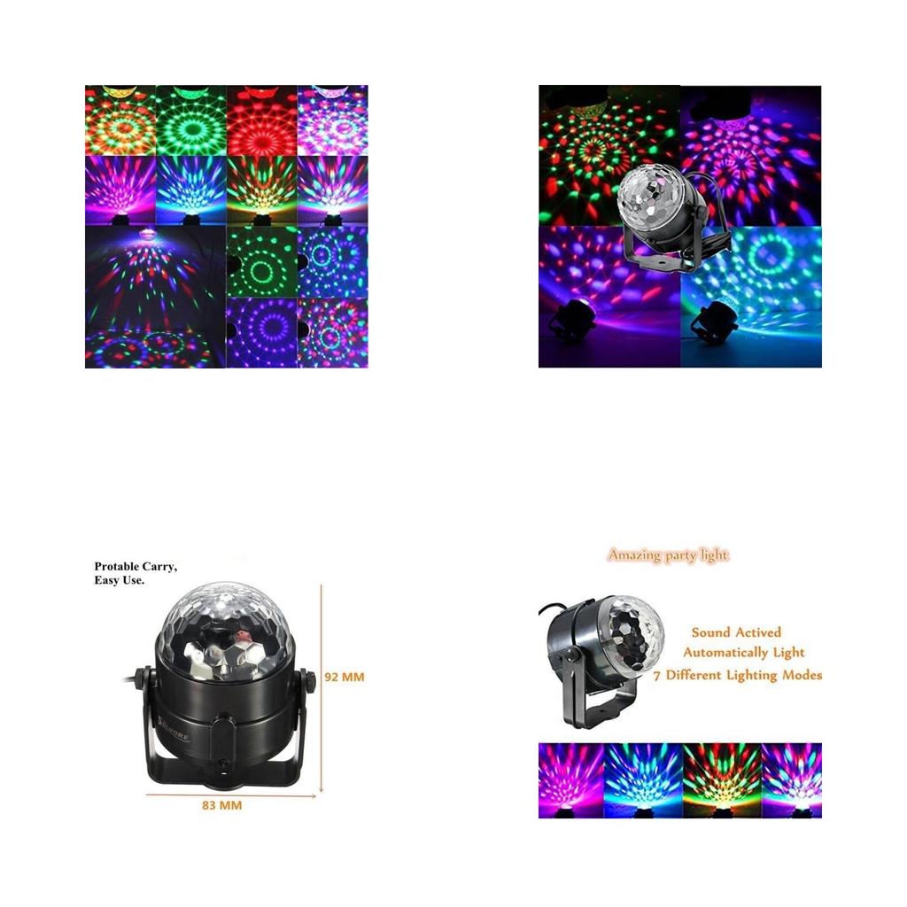 Мини Сценический Магический Диско-шар Лампа Эффект С Цветным Вращающимся Светодиодным Светом Rgb Для Вечеринки Диджея