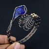 Blue Sapphire Bangle, Handmade Gemstone Bangle, 999 Copper Wire Wrapped Antique Jewelry, For Engagement Gift