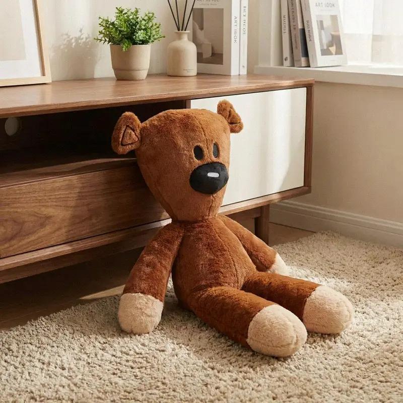 Очаровательный мистер. Плюшевая игрушка Bean Bear Мягкая пушистая кукла коричневого медведя Набитый медведь Плюшевая игрушка Обнимающая подушка Диван-кровать Домашний декор