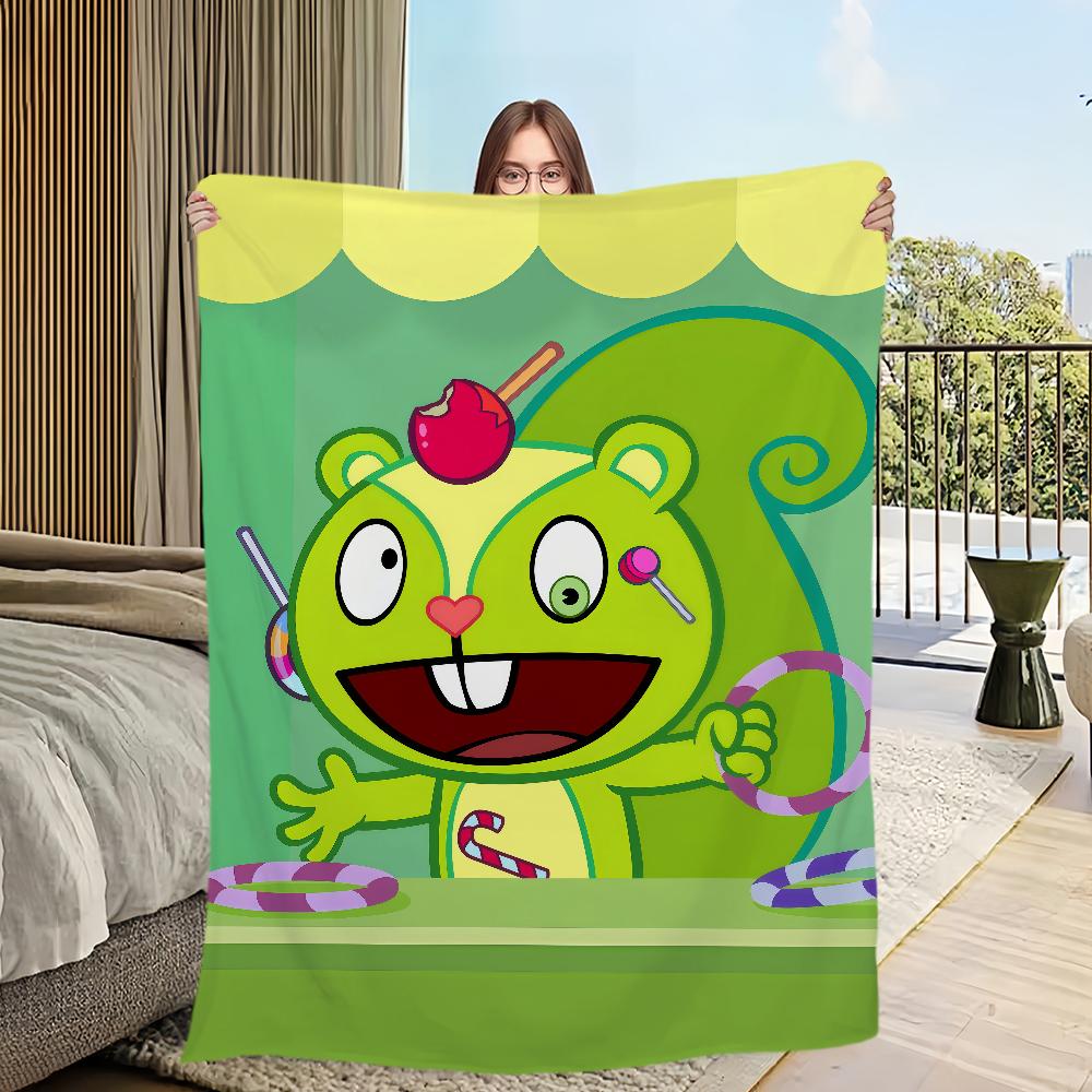 Милый мультяшный стиль Счастливое Дерево F-Друзья Флики Фланелевое теплое удобное мягкое плюшевое одеяло для дивана гостиной спальни дорожное подарок