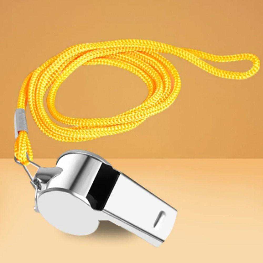 Loud Stainless Steel Whistles with Rope Sport Whistle Team Sport Referee Whistles Party