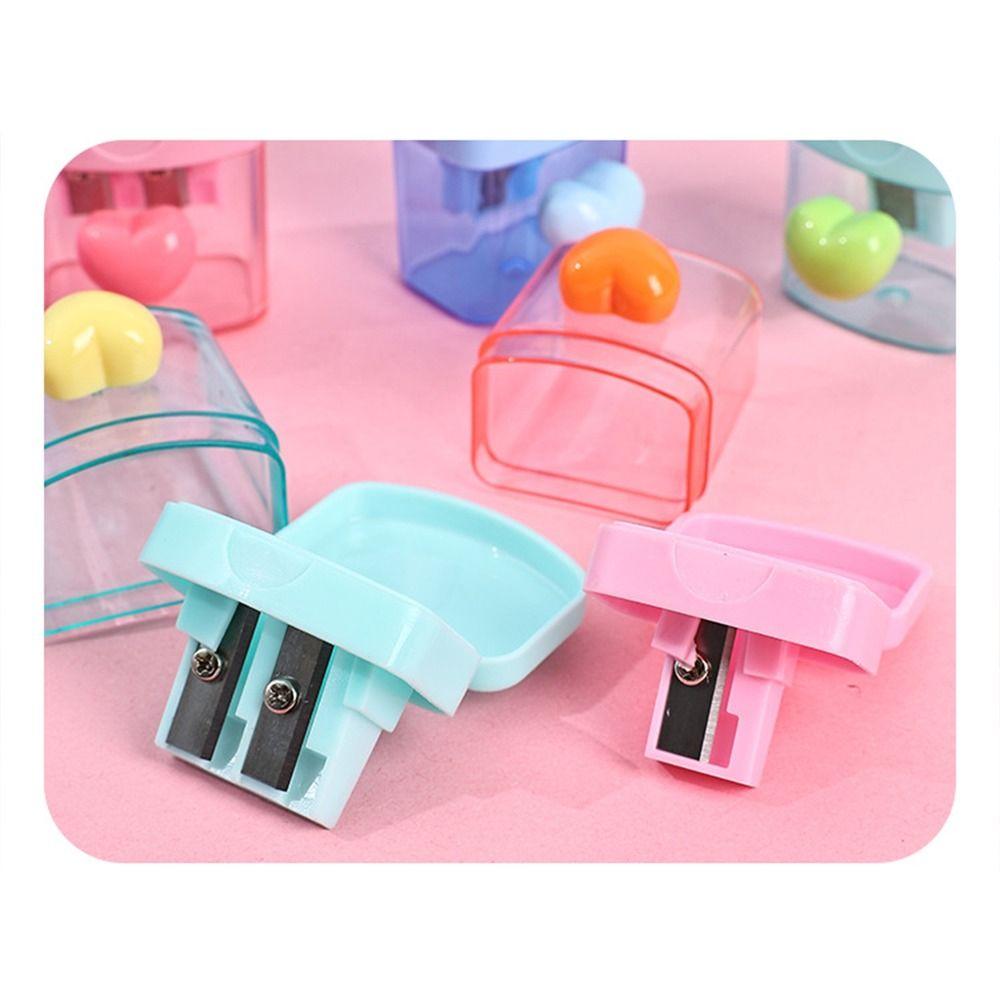 Transparent Pencil Sharpener 1/2 Holes Pencil Cutter Pencil Sharping Tools Student Stationery