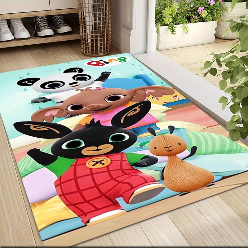 1Pc Bunny Friends Adventure Carpet Rug Customizable Soft Washable Antislip Home Living Room Sofa Mats Personalized Rug 09178