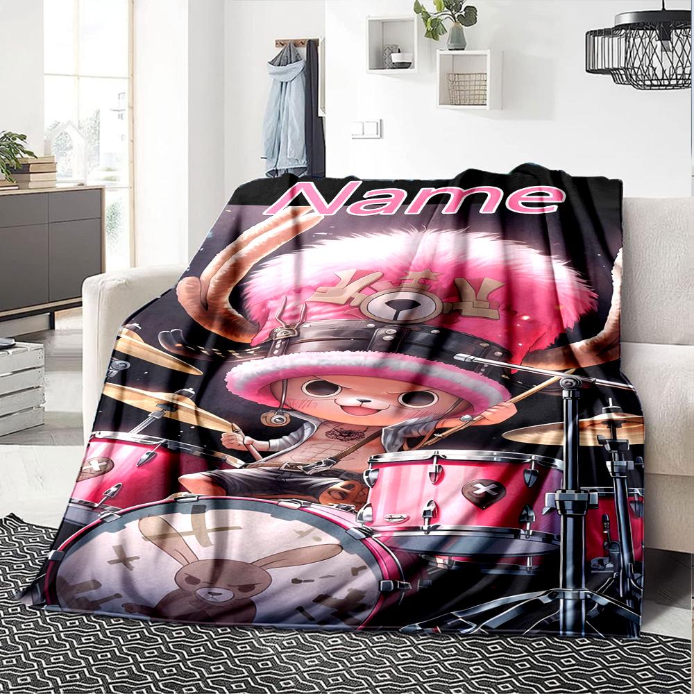 Customiz Name Personality One Piece Chopper Blanket Soft &Warm Sofa Office Bed Travel Lunch Break Blanket, Gift Suitable All Seasons