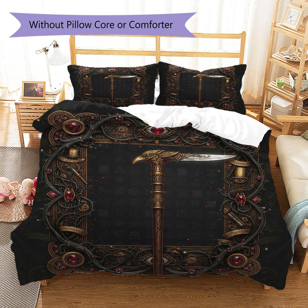 Cyberpunk spaceship Pattern Bedding Quilt Set Quilt Cover Pillowcase Home Decoration Birthday Gift (1 * duvet cover + 2 * pillowcase, without core)