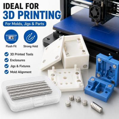 Набор инструментов для 3D-печати из 100 шт. 3 разных стиля Мощный неодимовый магнит Магниты для 3D-печати для DIY-моделей DIY-наклейки на холодильник