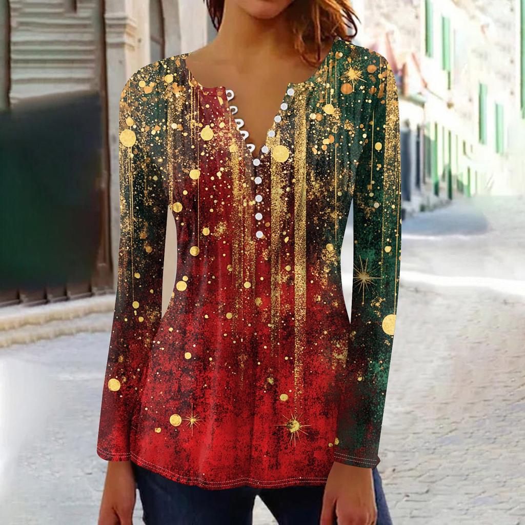 Рубашки с длинным рукавом для женщин, осенняя мода, нарядные повседневные блузки, модные плиссированные туники, топы для леггинсов, Рождество