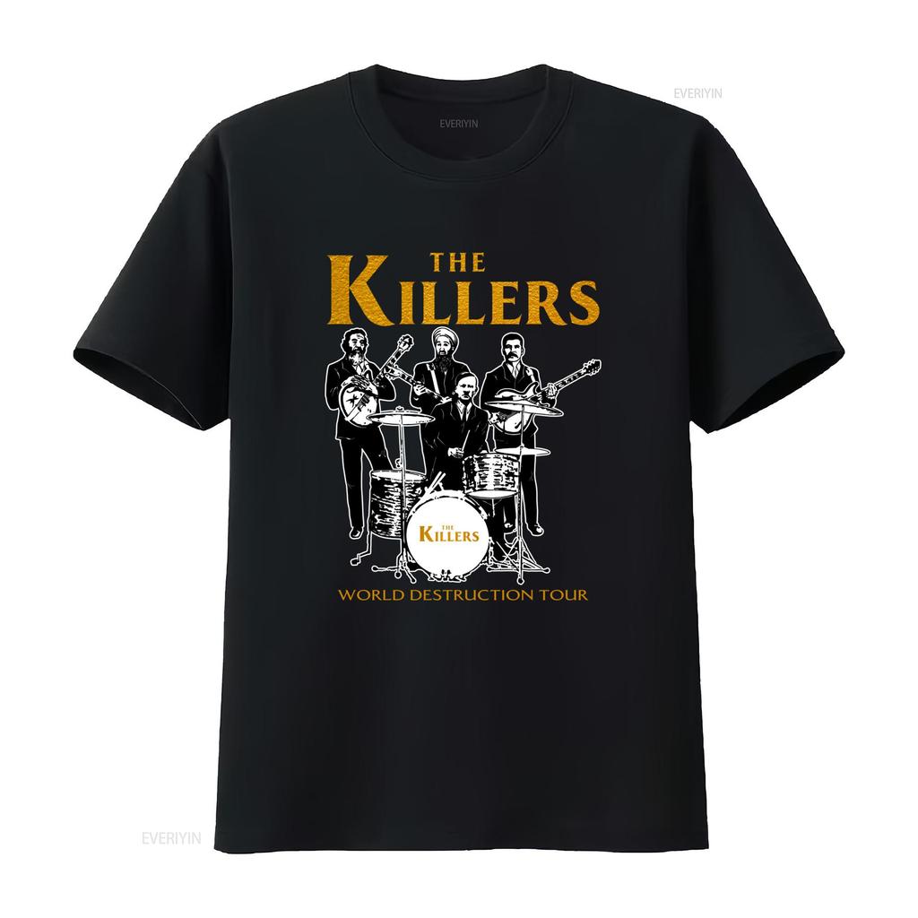 The Killers Alt Rock Band World Destruction Tour Brandon Flowers T Shirt S 234Xl SG417 vintage Washed Casual streetwear