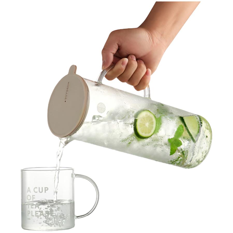 Buydeem glass jug with silicone lid 1200ml, model cd2003