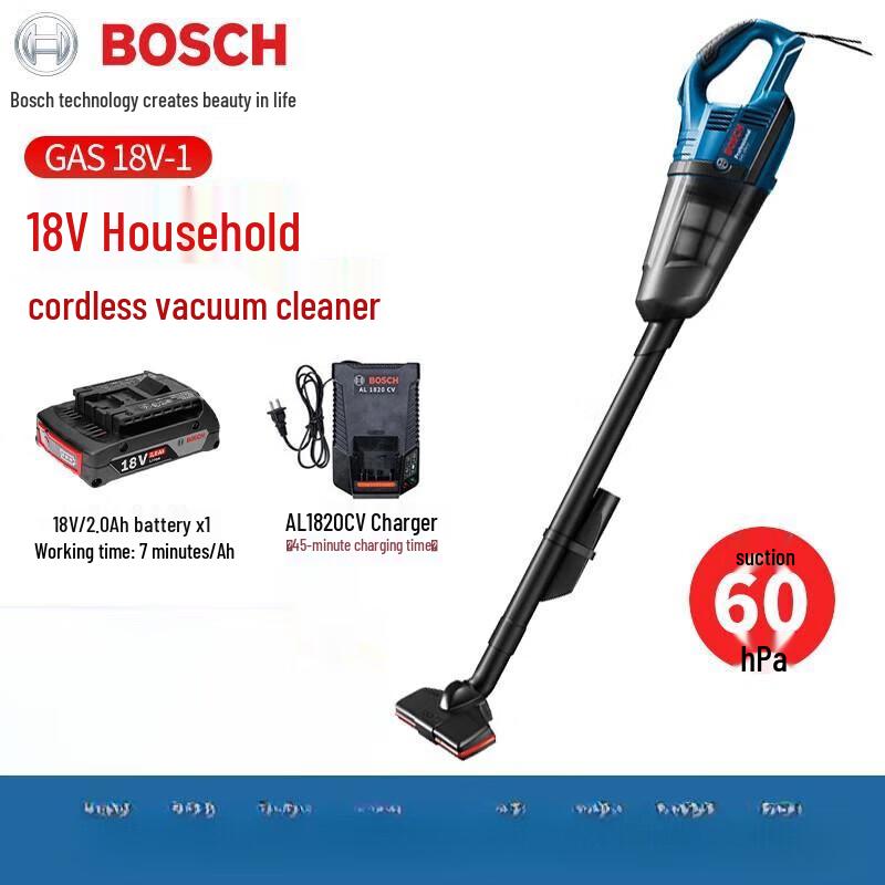 Bosch Беспроводной портативный пылесос GAS18V-1, штекер CN (адаптер в комплекте)