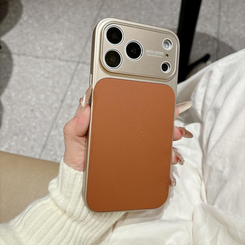 Мягкий чехол для телефона с текстурой кожи для For Iphone 17Promax 16 1 14 Plus 13 12 11 Pro Max, защитный чехол с рамкой для HD-объектива