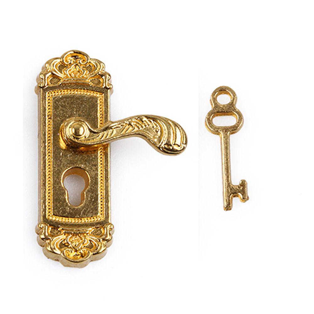 1pc Funny Retro Vintage 1/12 Dollhouse Miniature Key Door Lock Mini