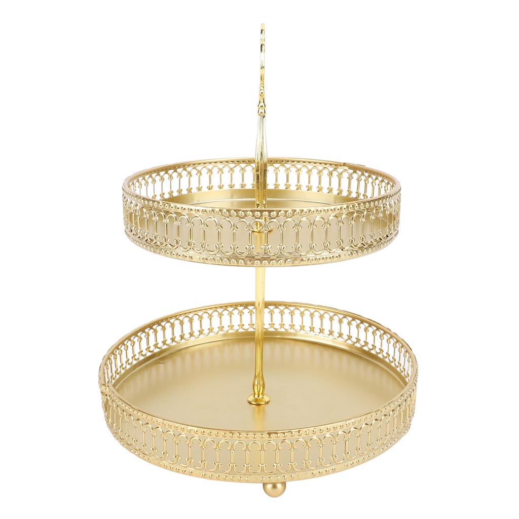 Многоярусный поднос, простая сборка, металлический, большой емкости, 2-х ярусная сервировочная подставка для фруктов, десертов, тортов, закусок