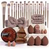 40pcs Makeup Tools Kit Include Makeup Brushes Headband Wristbands Makeup Remover Puff Finger Puff Makeup Sponge