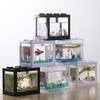 Plastic Building Block Aquarium LED Lamp Breeding Box Creative Betta Fish Tank Home Office