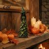 Autumn Home Decor Witch Figurine Statue, Resin Halloween Fall Tabletop Decor, Seasonal Mantle Display Shelf Ornament for Mantel Fireplace Desk Tiered