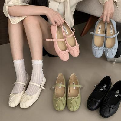 Туфли-лодочки нежно-розового цвета с бантом, женская обувь 2025 новая весна-осень Мэри Джейн с юбкой, нежные вечерние туфли