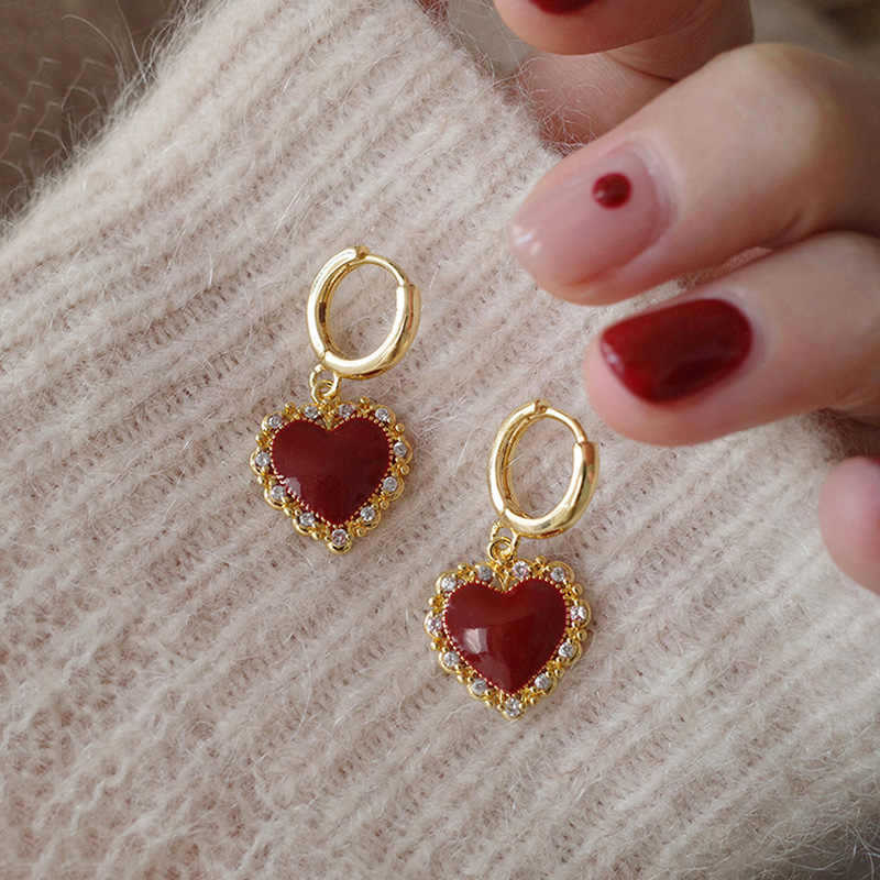 Серебряная игла Красные геометрические серьги-гвоздики Ankara женские корейский ins модный дизайн серьги высококачественные изысканные серьги