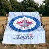 Jets Hockey Team Blanket Flannel Throw for Sofa, Indoor, Camping, Living Room, Office, Chair, And Bed Soft Birthday Gift