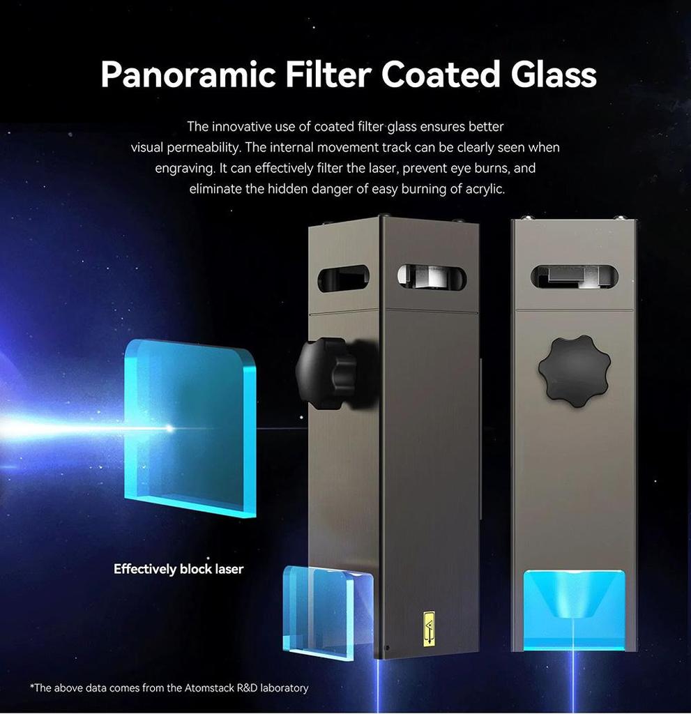Лазерный гравер ATOMSTACK S10 Pro, 10 Вт, мощность станка 50 Вт, фиксированный фокус, сжатое пятно 0,08x0,06 мм, 410x400 мм