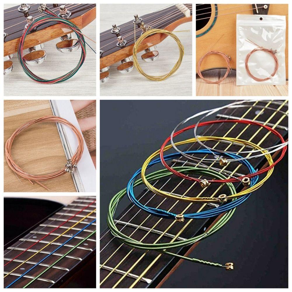 6 Strings Acoustic Guitar Strings Brass Folk Guitar Strings Durable Guitar Steel Strings Guitarist