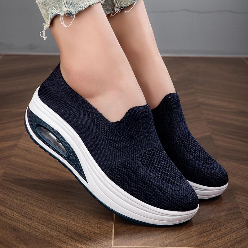 Women’s Black Running Sneakers Casual Red Sport Shoes Coffee Thick Sole Height Increase Platform Shoes Over Sized