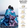 1pc Tiger Cubs Outdoor Flannel Blanket Soft Warm All-Season Throw for Sofa Bed Car Camping Office, Cozy Gift Idea1155S