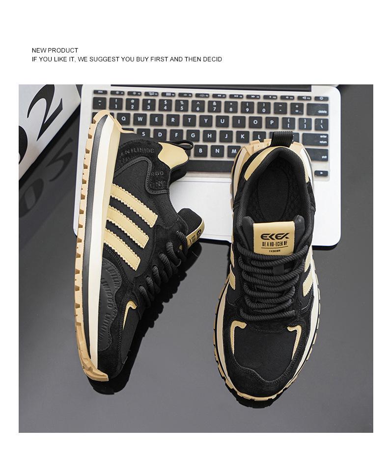 2025 Мужские Модные Легкие Кожаные Кроссовки Папы – Универсальная Повседневная Спортивная Обувь