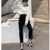 Spring Autumn Women High Waist Slim Casual Plus Size Denim Jeans Ladies Straight Harem Pants Cropped Trousers