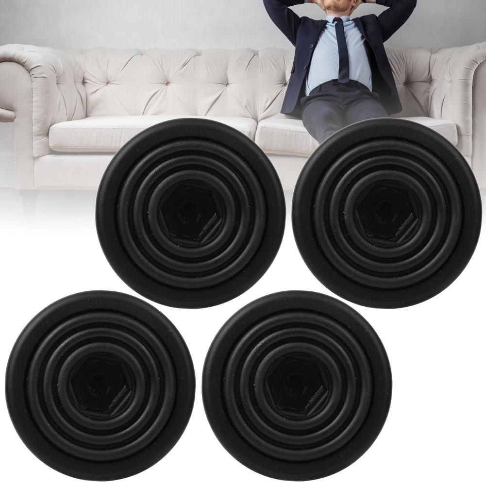 4Pcs Round Sofa Legs Black M8 Screw Height Feet Pad Cabinet Furniture Accessories 35mm